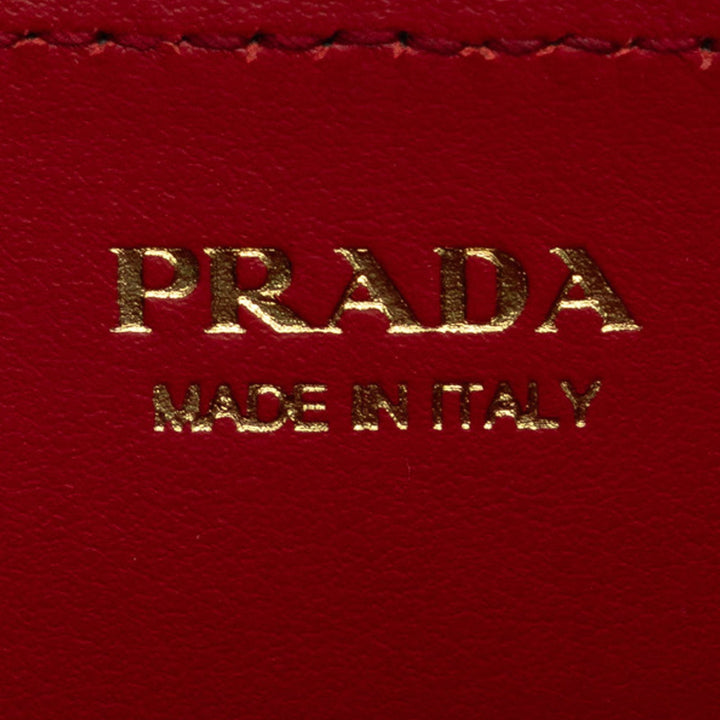 Prada Saffiano City Calf Cahier Heart and Flower Wallet on Chain Black - GABY PARIS