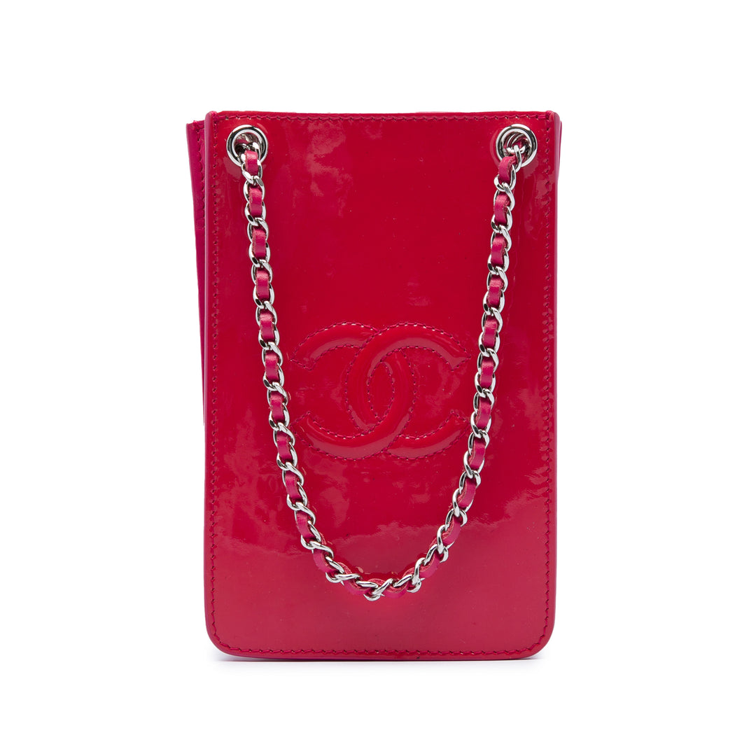 Chanel CC Cuir verni Phone Holder Sac porté croisé