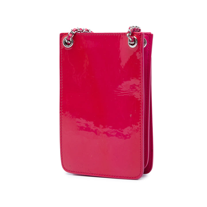 Chanel CC Cuir verni Phone Holder Sac porté croisé