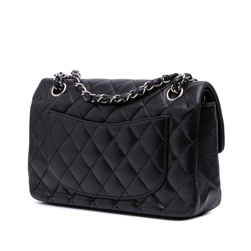 Small Classic Lambskin Double Flap Black - Gaby Paris