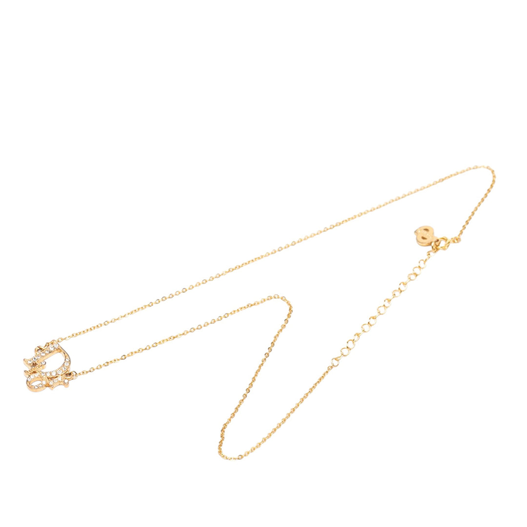 Dior plaqué Oblique Strass Collier