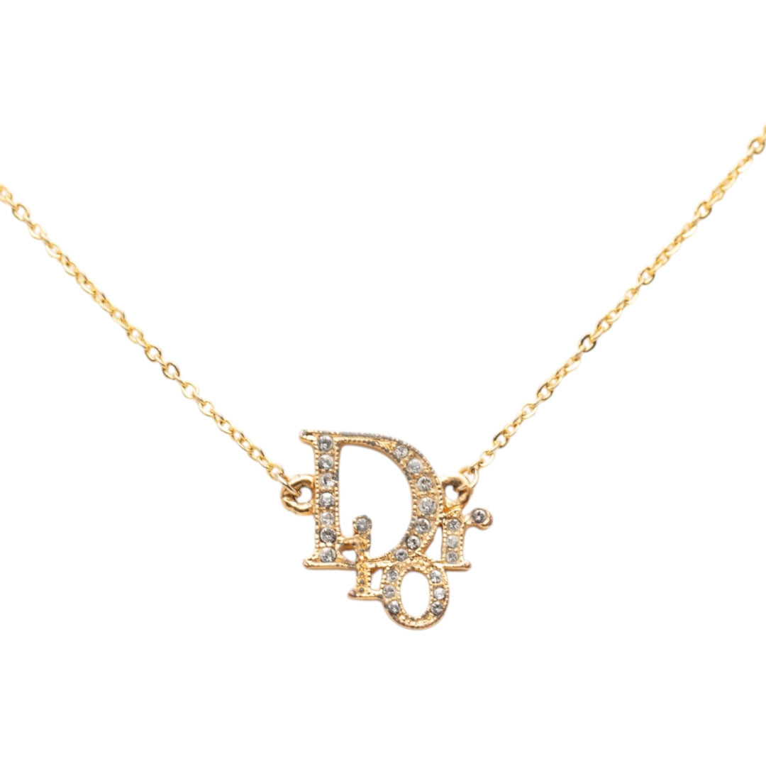 Dior plaqué Oblique Strass Collier
