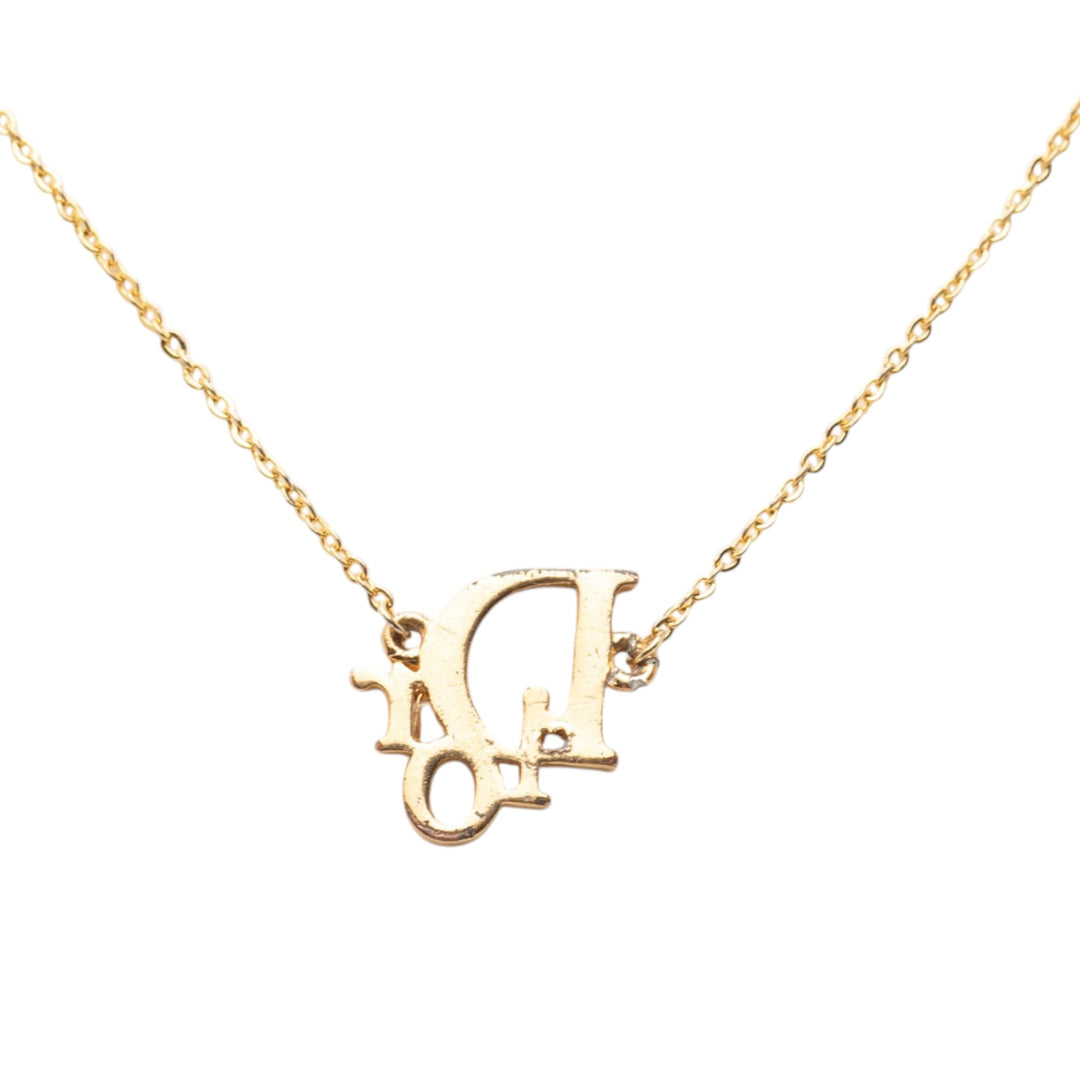 Dior plaqué Oblique Strass Collier