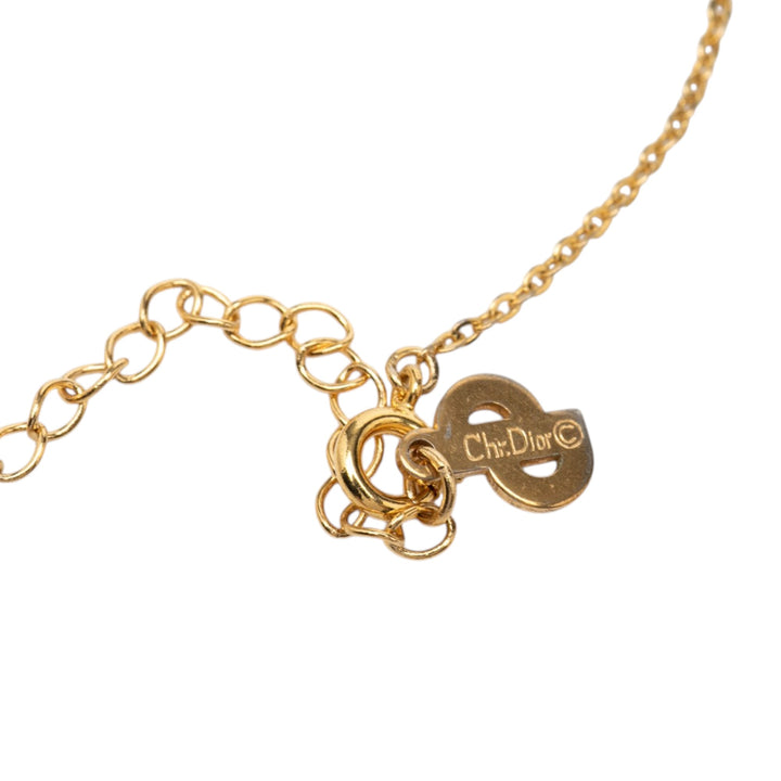 Dior plaqué Oblique Strass Collier
