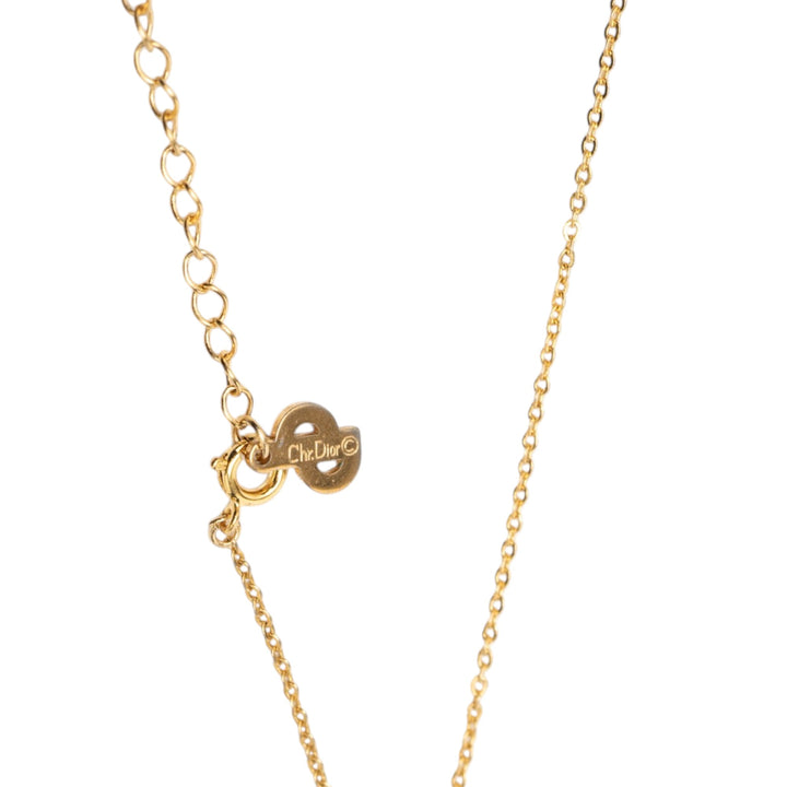 Dior plaqué Oblique Strass Collier