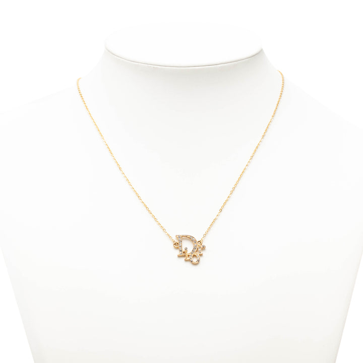 Dior plaqué Oblique Strass Collier
