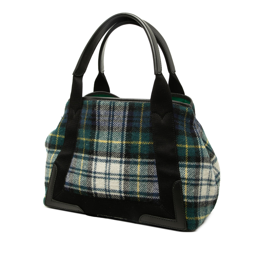 Balenciaga Cabas Plaid S Vert – vue 2 – GABY PARIS
