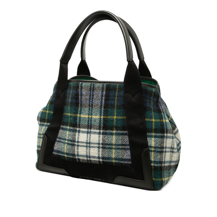 Balenciaga Cabas Plaid S Vert – vue 2 – GABY PARIS