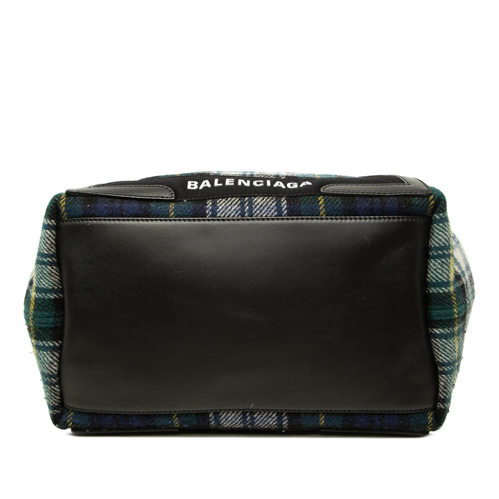 Balenciaga Cabas Plaid S Vert – vue 3 – GABY PARIS