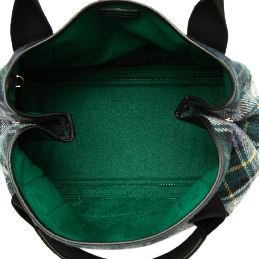 Balenciaga Cabas Plaid S Vert – vue 4 – GABY PARIS