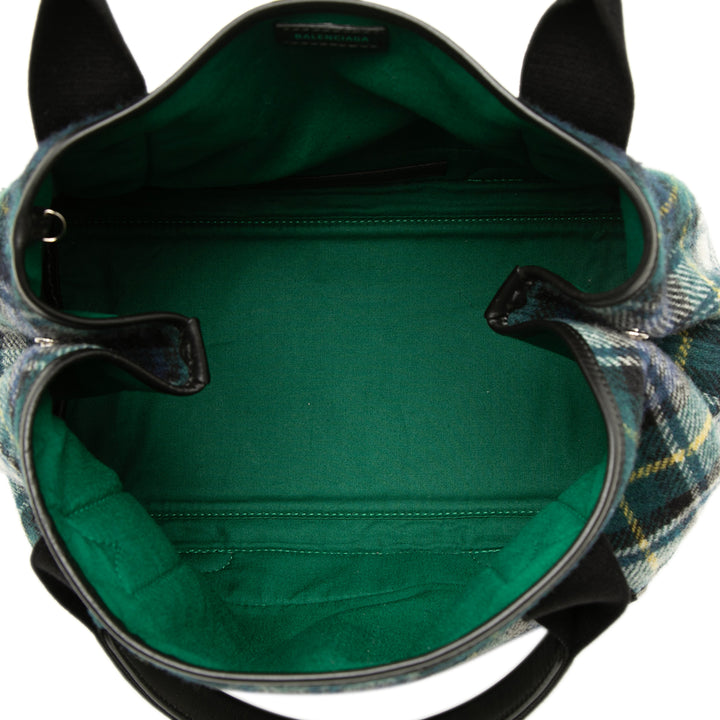 Balenciaga Cabas Plaid S Vert – vue 4 – GABY PARIS