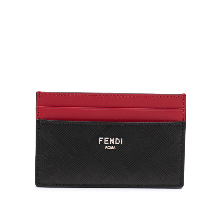 Zucca Shadow Colorblock Porte-cartes Cuir de veau Noir