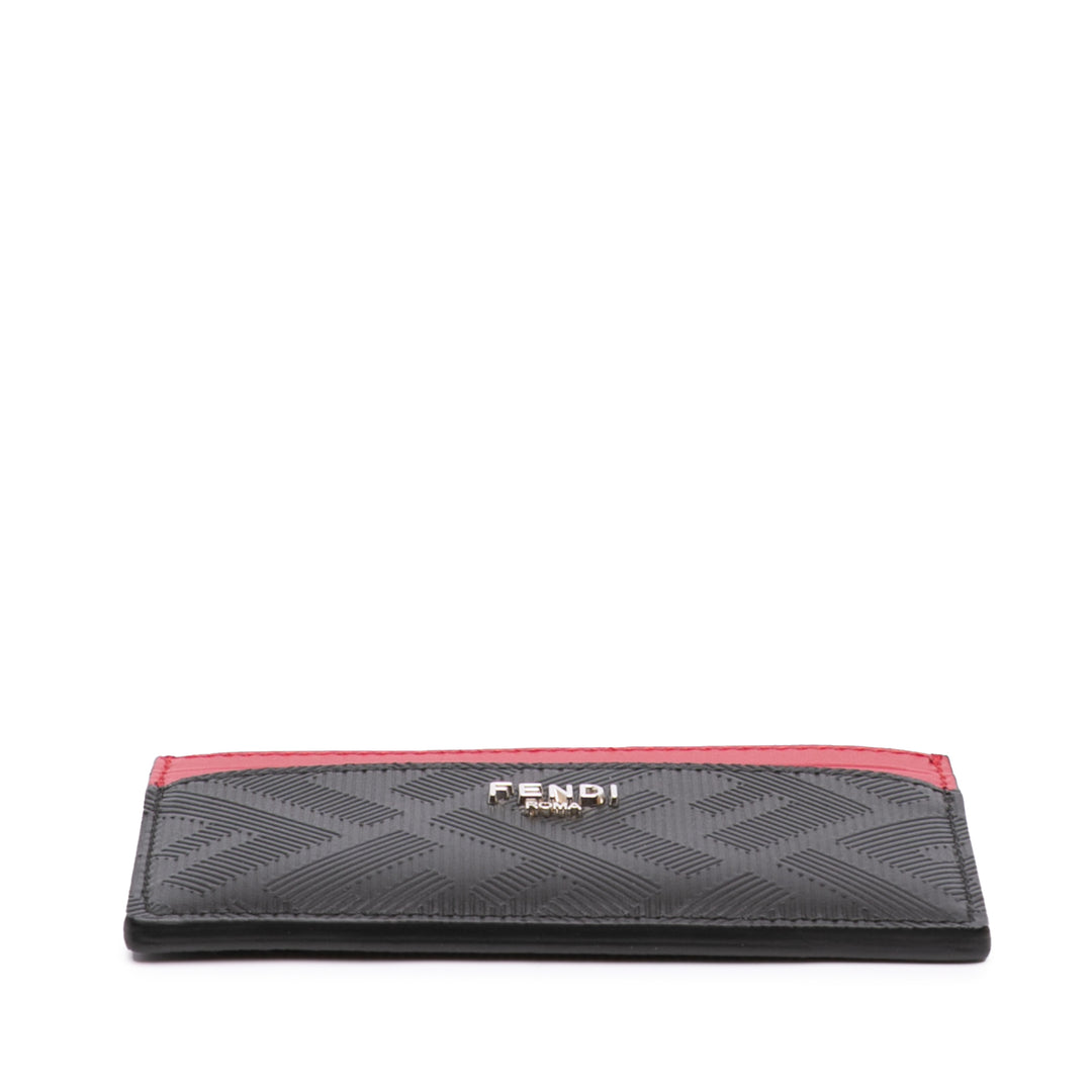 Zucca Shadow Colorblock Porte-cartes Cuir de veau Noir