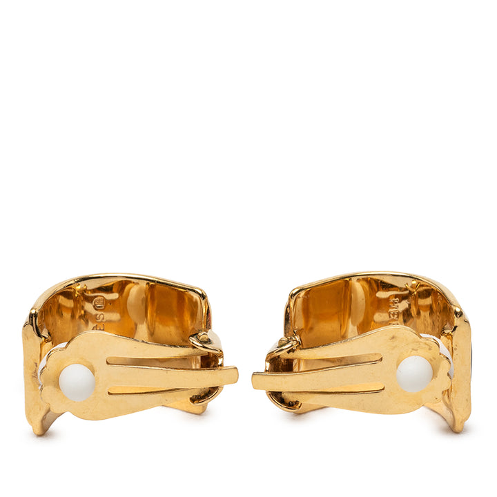 Hermès plaqué Émail Cloisonne Clip On Boucles d'oreilles
