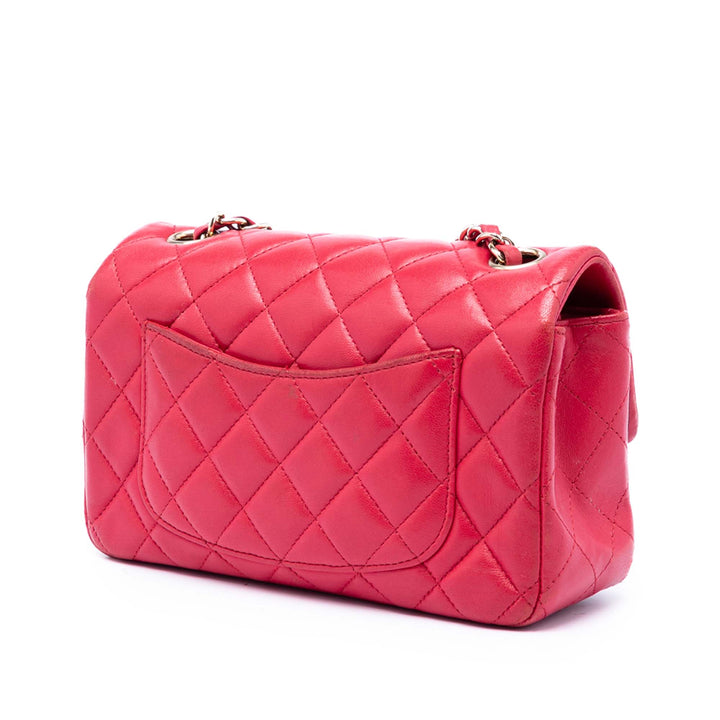 Chanel Mini Rectangular Classic Cuir d’agneau Simple rabat