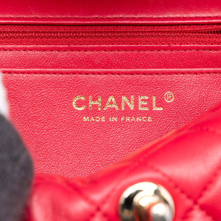 Chanel Mini Rectangular Classic Cuir d’agneau Simple rabat
