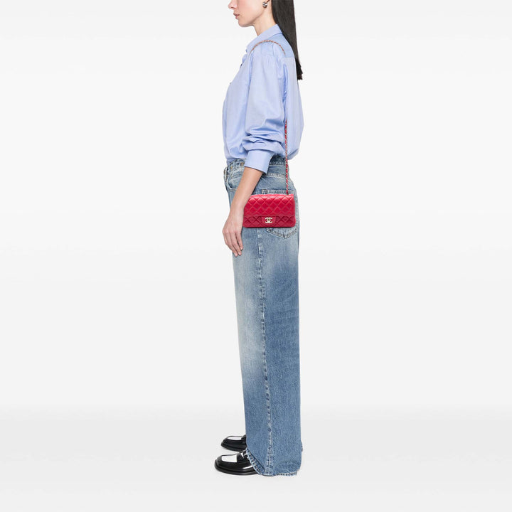 Chanel Mini Rectangular Classic Cuir d’agneau Simple rabat