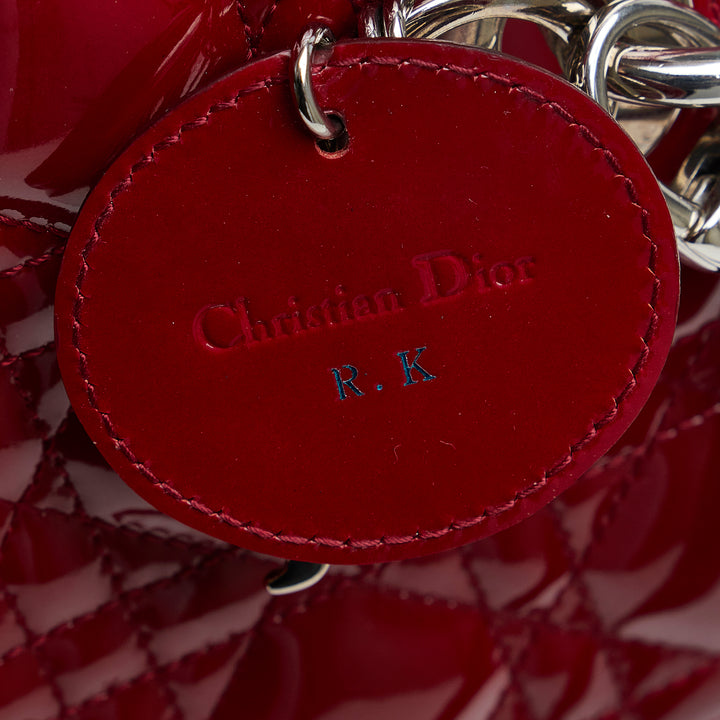 Large Patent Cannage Lady Dior Red - Gaby Paris