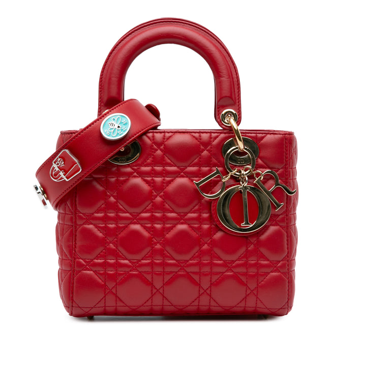 Small Lambskin Cannage My ABCDior Lady Dior Red - Gaby Paris