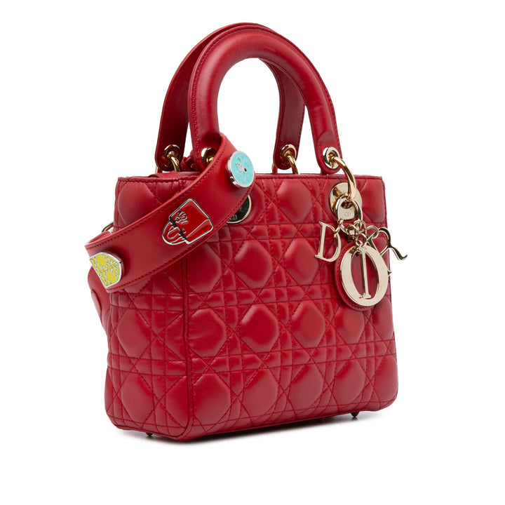 Small Lambskin Cannage My ABCDior Lady Dior Red - Gaby Paris