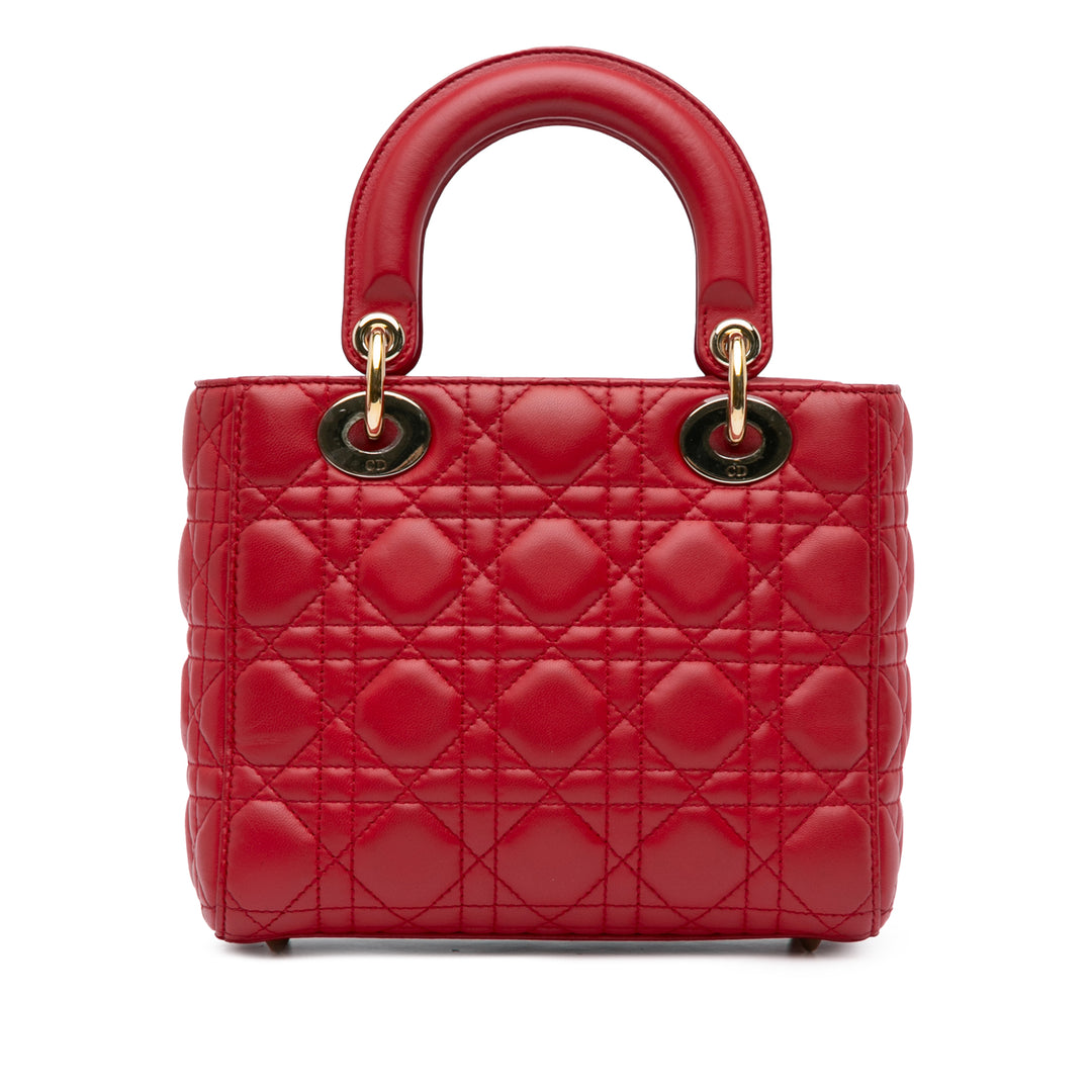 Small Lambskin Cannage My ABCDior Lady Dior Red - Gaby Paris