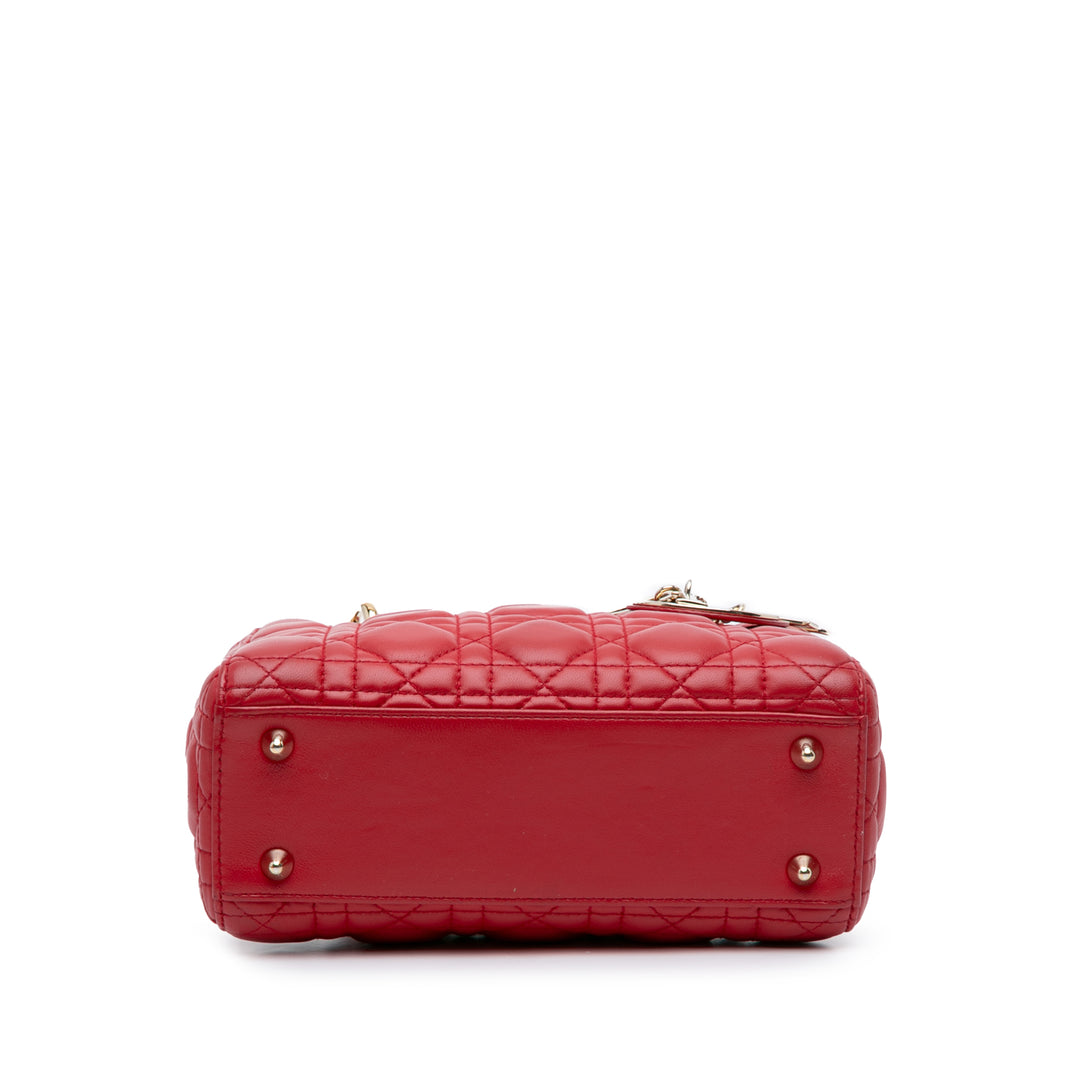 Small Lambskin Cannage My ABCDior Lady Dior Red - Gaby Paris