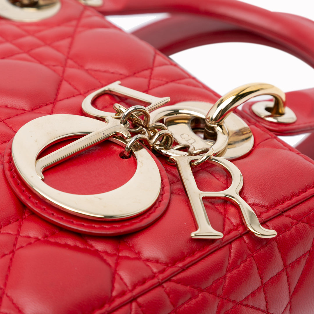 Small Lambskin Cannage My ABCDior Lady Dior Red - Gaby Paris