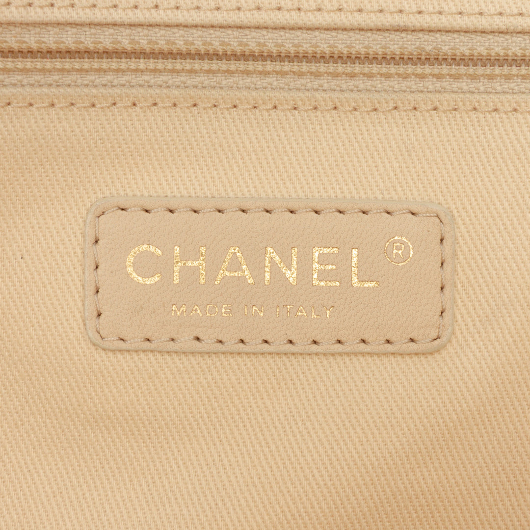 Chanel Diamond Stitch Tweed et Raffia Nature Cabas