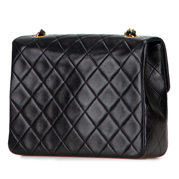 Chanel Small Square Quilted Cuir d’agneau Flap Noir