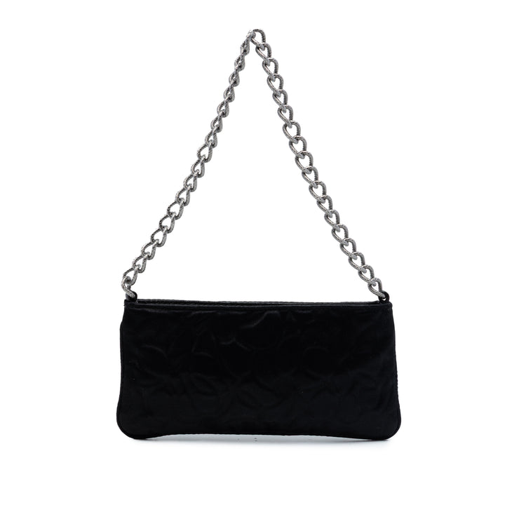 Chanel embossé Camellia Chaîne Pochette Satin
