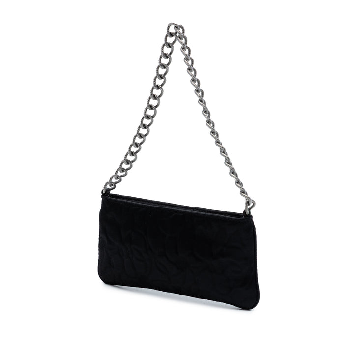 Chanel embossé Camellia Chaîne Pochette Satin