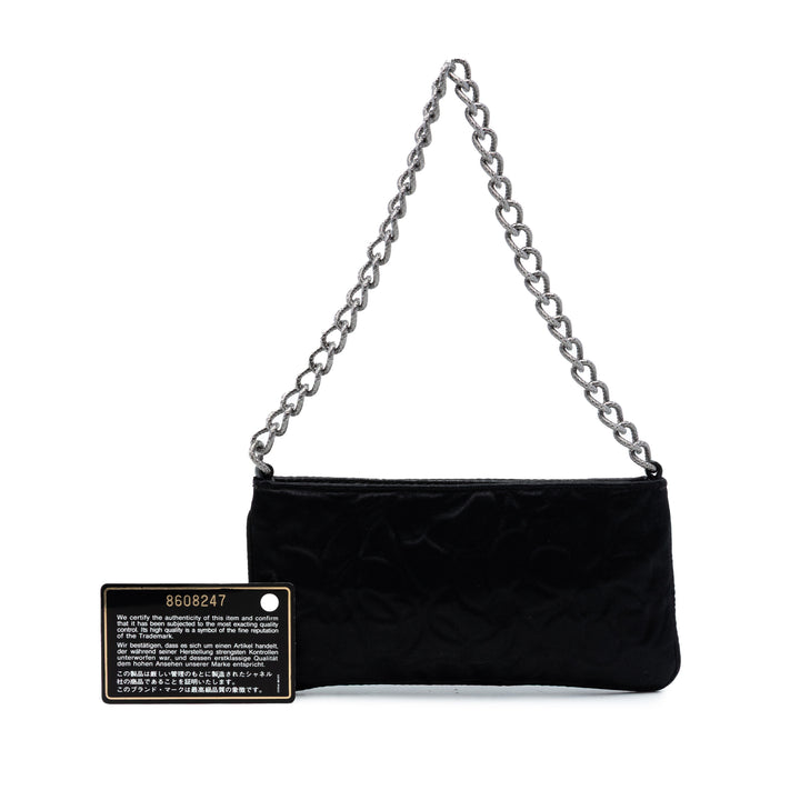Chanel embossé Camellia Chaîne Pochette Satin