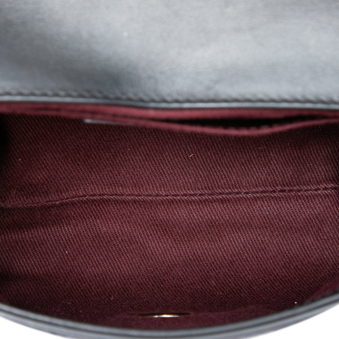 Chevron Surpiqué Coco Sac ceinture Cuir de veau Noir