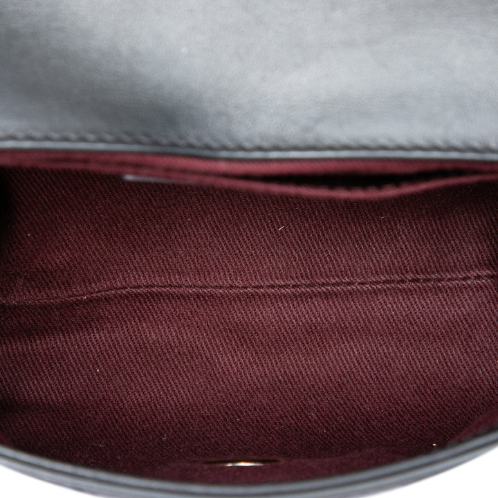 Chevron Surpiqué Coco Sac ceinture Cuir de veau Noir
