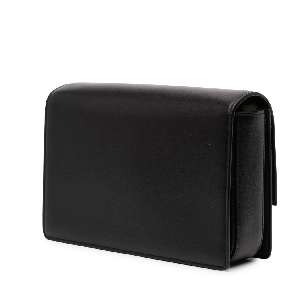 Medium Calfskin and Suede Bellechasse Bag Black - Gaby Paris