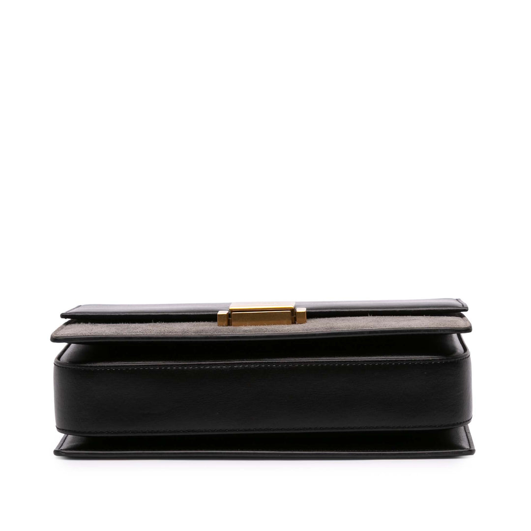 Medium Calfskin and Suede Bellechasse Bag Black - Gaby Paris
