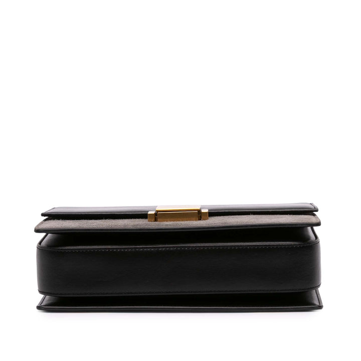 Medium Calfskin and Suede Bellechasse Bag Black - Gaby Paris