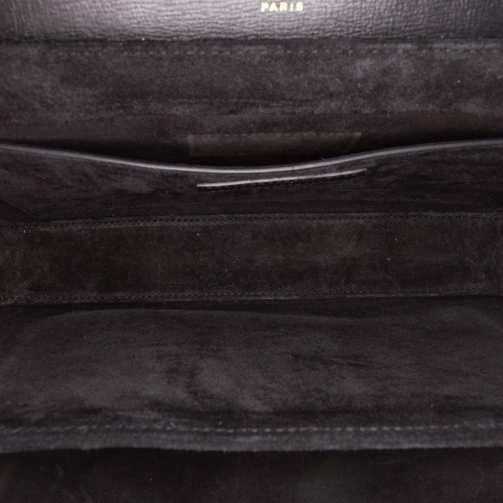 Medium Calfskin and Suede Bellechasse Bag Black - Gaby Paris