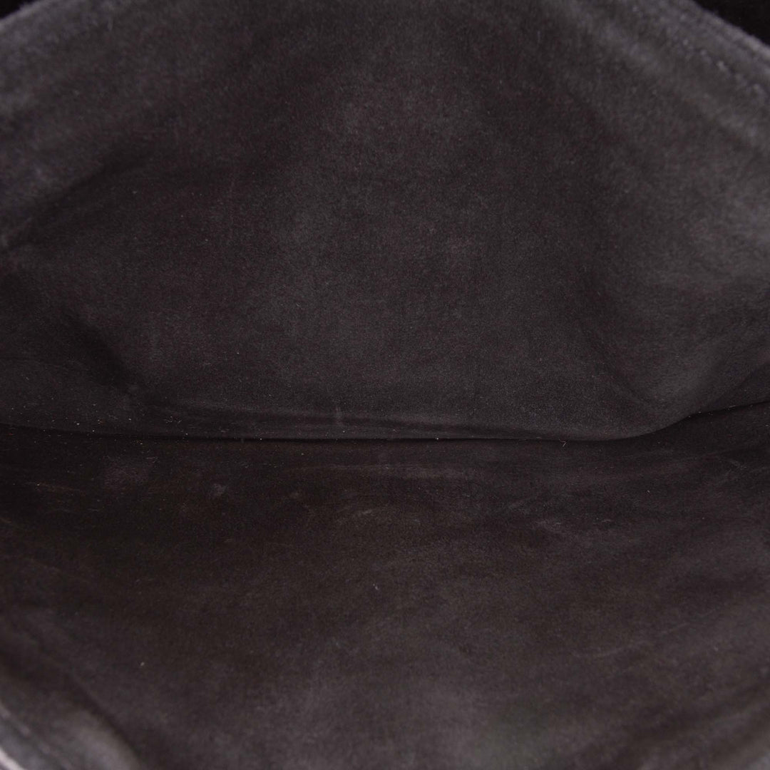 Medium Calfskin and Suede Bellechasse Bag Black - Gaby Paris