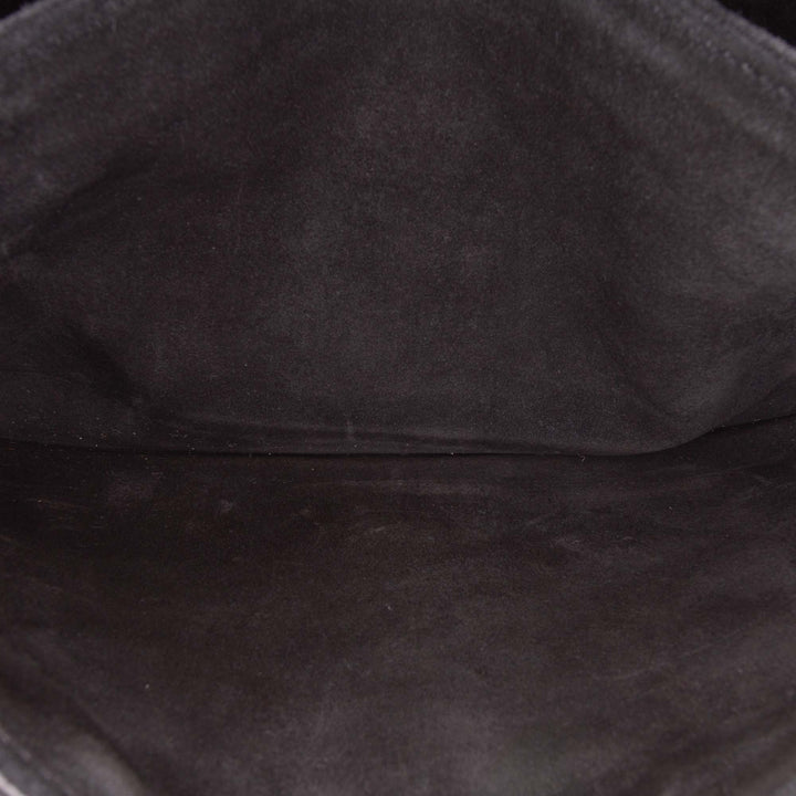 Medium Calfskin and Suede Bellechasse Bag Black - Gaby Paris