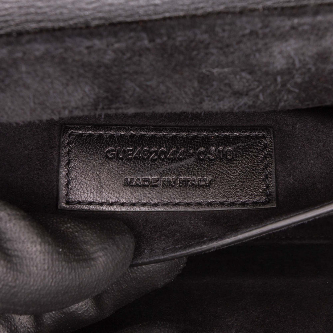 Medium Calfskin and Suede Bellechasse Bag Black - Gaby Paris