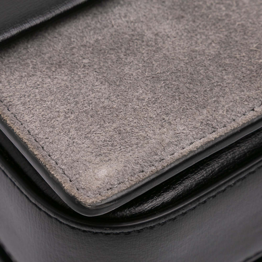 Medium Calfskin and Suede Bellechasse Bag Black - Gaby Paris