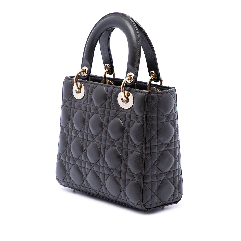 Dior Lady Dior Cannage My ABCDior Petit Cuir d'agneau Noir – vue 2 – GABY PARIS