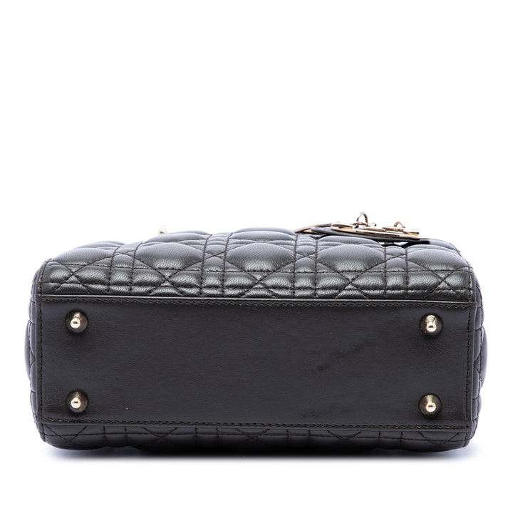Dior Lady Dior Cannage My ABCDior Petit Cuir d'agneau Noir – vue 3 – GABY PARIS