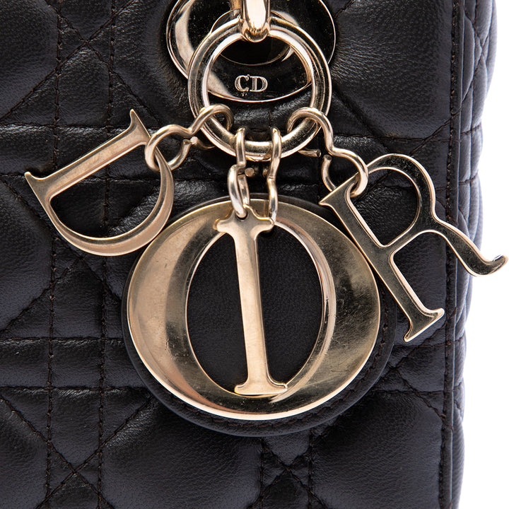 Dior Lady Dior Cannage My ABCDior Petit Cuir d'agneau Noir – vue 5 – GABY PARIS