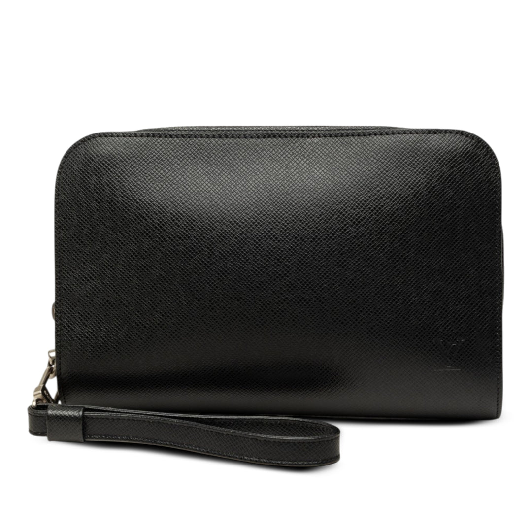 Louis Vuitton Taiga Pochette Baikal Noir – vue principale – GABY PARIS