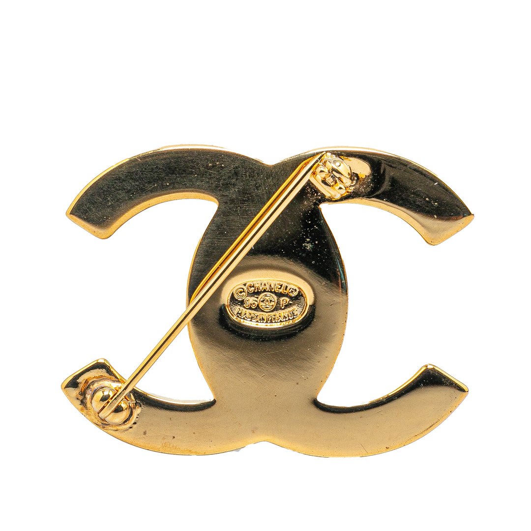 Gold Plated CC Turn-Lock Brooch Gold - Gaby Paris