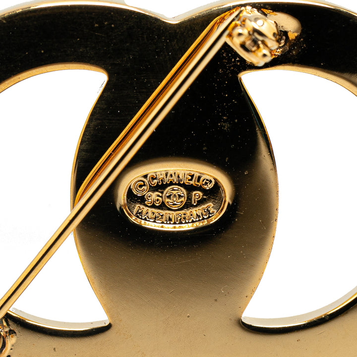 Chanel Gold Plated CC Turn-Lock Brooch Gold - GABY PARIS