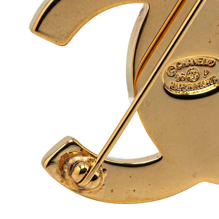 Chanel Gold Plated CC Turn-Lock Brooch Gold - GABY PARIS