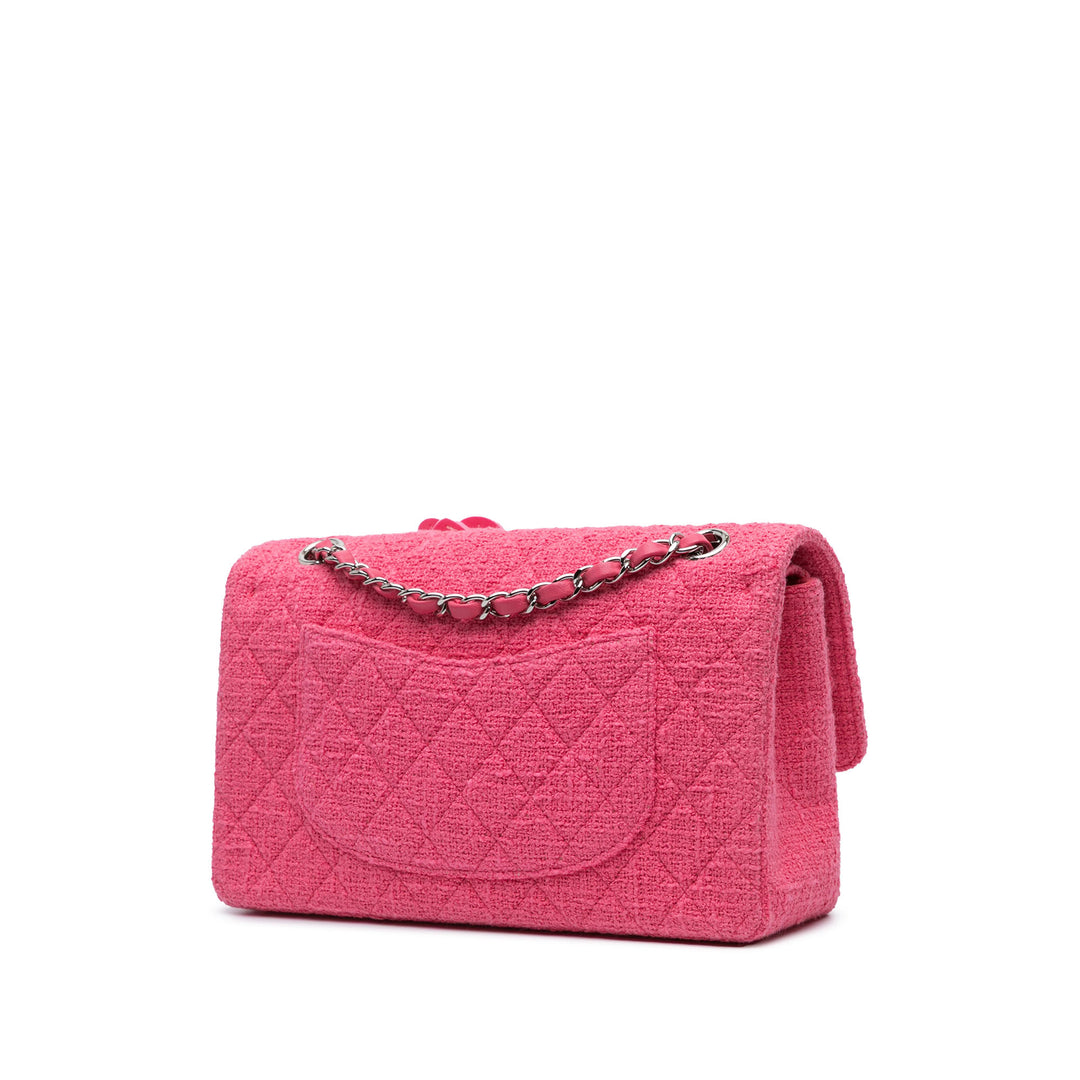 Chanel Medium Classic Tweed Beaded Flower Double rabat